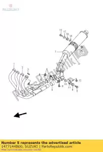 suzuki 1477144B00 connector,muffl - Bottom side