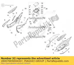Qui puoi ordinare poggiapiedi dx completo da Piaggio Group , con numero parte 1B007005000G07:
