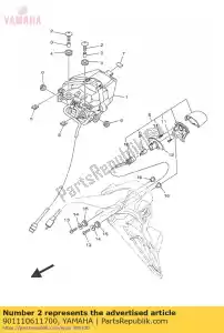 yamaha 901110611700 boulon, hex. bouton de prise - La partie au fond