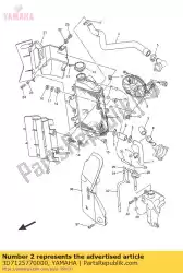 Ici, vous pouvez commander le tuyau 2 auprès de Yamaha , avec le numéro de pièce 3D7125770000: