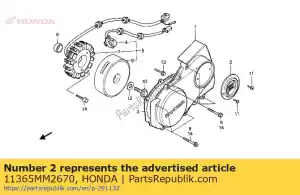 Honda 11365MM2670 plaque, l couvercle - La partie au fond