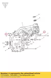 triumph T3332695 parafuso tx m10 x 48lg - Lado inferior