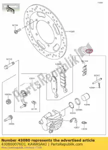 kawasaki 430800076DJ étrier-sous-ensemble, fr, lh, b kle65 - La partie au fond