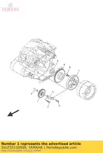 yamaha 5VLE55120000 gear, idler 1 - Bottom side