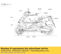 2H002442, Aprilia, sticker rechter achterklep 