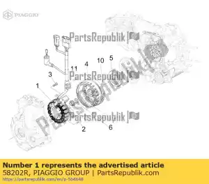 Piaggio Group 58202R estator - Lado inferior