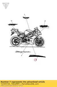 triumph T2309720 décalque carénage lowe - La partie au fond