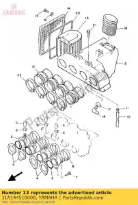 yamaha 31A144510000 elemento, filtro de ar - Lado inferior