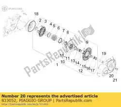 Ici, vous pouvez commander le rondelle plate auprès de Piaggio Group , avec le numéro de pièce 833052: