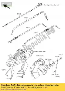 Kawasaki 540120209 przepustnica linki, zamykanie - Dół