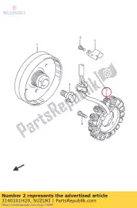 suzuki 3140101H20 bobine de stator - La partie au fond