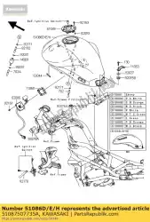 Ici, vous pouvez commander le réservoir-comp-fuel, m. F. S. Gre auprès de Kawasaki , avec le numéro de pièce 51087507735A: