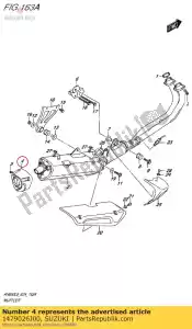 Suzuki 1479026J00 cubierta comp, muf - Lado inferior