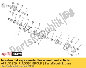 aprilia AP9150159 oil pump gear z=12 - Bottom side