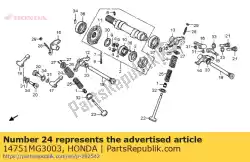 Aqui você pode pedir o mola, válvula externa (nipônica) em Honda , com o número da peça 14751MG3003: