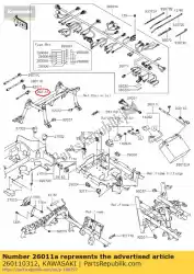 Ici, vous pouvez commander le fil de fer, rallonge eps kvf750 auprès de Kawasaki , avec le numéro de pièce 260110312: