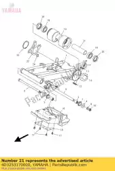 Aqui você pode pedir o espaçador, rolamento em Yamaha , com o número da peça 4D3253170000: