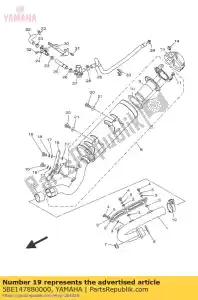 yamaha 5BE147880000 banda, silenciador - Lado inferior