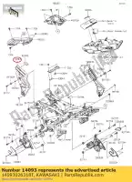 14093026318T, Kawasaki, couvercle, pivot, gauche, f.s.noir kle65 kawasaki  kle klz 650 1000 2011 2012 2013 2014 2015 2016 2017 2018 2019 2020 2021, Nouveau