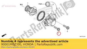 Honda 90001MGZJ00 boulon, douille à bride, 6x22 - La partie au fond