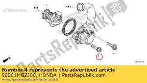 Honda 90001MGZJ00 bolt, flange socket, 6x22 - Bottom side