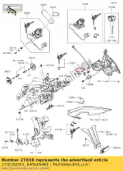 schakelaar, achterrem er650c9f van Kawasaki, met onderdeel nummer 270100095, bestel je hier online: