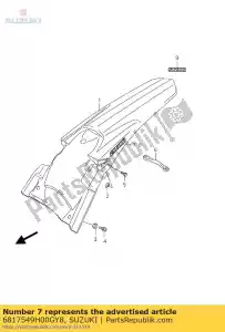 Suzuki 6817549H00GY8 emblema, posteriore fen - Il fondo