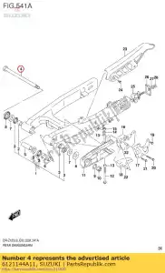 suzuki 6121144A11 eje, giro trasero - Lado inferior