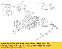 Aprilia AP8113871, Stift + bremsfeder, OEM: Aprilia AP8113871