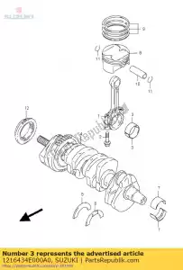 suzuki 1216434E000A0 bearing,crank p - Bottom side