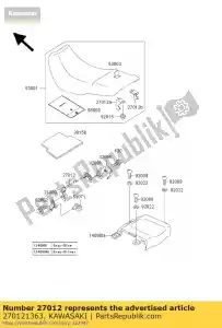 Kawasaki 270121363 gancho, cerradura del asiento - Lado inferior