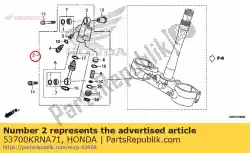 Aqui você pode pedir o conjunto amortecedor, direção em Honda , com o número da peça 53700KRNA71:
