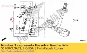 Honda 53700KRNA71 conjunto amortecedor, direção - Lado inferior
