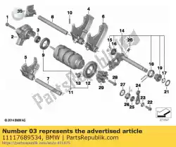 Ici, vous pouvez commander le joint d'arbre - 6x22x7 auprès de BMW , avec le numéro de pièce 11117689534: