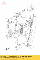 Ici, vous pouvez commander le flexible, frein 6 auprès de Yamaha , avec le numéro de pièce 2WDF582J0000: