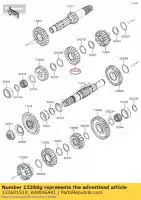 132601519, Kawasaki, pignon, entrée 4e, 22t kl650-c2 kawasaki  klr 650 1996 1997 1998 1999 2001 2002 2003 2004 2017 2018, Nouveau