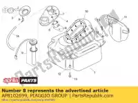 AP8102699, Piaggio Group, Unión bidireccional de 90 °. blanco aprilia  leonardo 125 150 1996 1997 1998 1999 2000 2001 2002 2003 2004, Nuevo