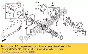 honda 23225KSY900 pin, roller guide - Bottom side