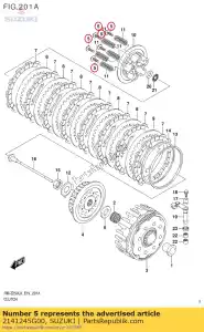 Suzuki 2141245G00 parafuso, mola de embreagem - Lado inferior