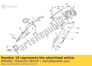 aprilia 899089 rh hinterer verkleidungsaufkleber - Unterseite