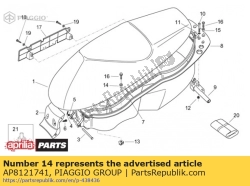 Aprilia AP8121741, Arbusto do painel, OEM: Aprilia AP8121741