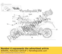 898098, Piaggio Group, left headlight guard triangle decal aprilia  dorsoduro zd4tv000, zd4tv001, zd4tva00, zd4tva01, zd4tvc00,  1200 2010 2011 2012 2013 2016, New