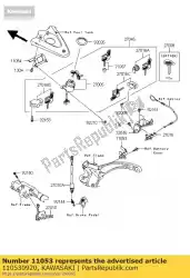 Here you can order the bracket,side cover lock from Kawasaki, with part number 110530920: