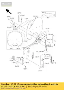 Kawasaki 132711095 placa - Lado inferior