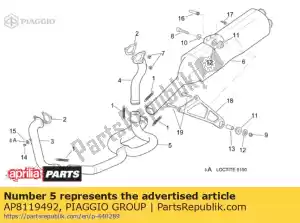 Piaggio Group AP8119492 central uitlaatspruitstuk - Linkerkant