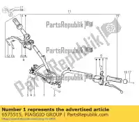 6575515, Piaggio Group, handlebar with u.p. piaggio mp zapm75100 zapta0100 125 300 2011 2016 2017 2018 2019, New