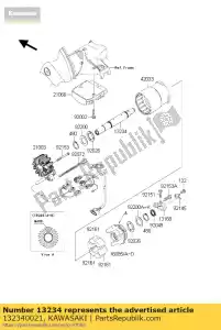 Kawasaki 132340021 shaft-comp - Bottom side