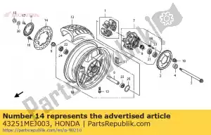 Honda 43251MEJ003 disque, rr. frein - La partie au fond