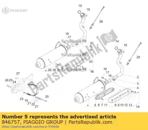 Piaggio Group 846757 warmtebeschermend chassis - Onderkant