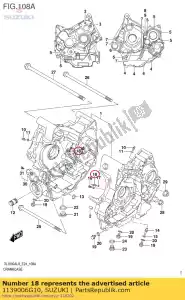 Suzuki 1139006G10 jet, piston cool - La partie au fond